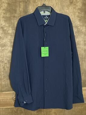 Tom Baine Performance Slim Fit Shirt Men’s Size XXL Navy Blue Long Sleeve
